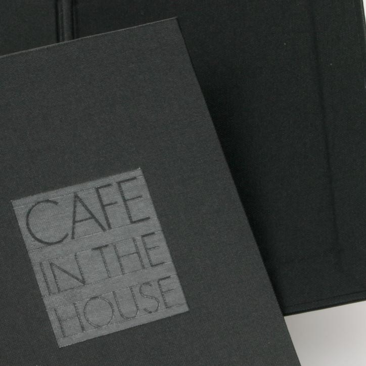 Menu holder cover bespoke premium menu fabric covered with magnets custom made at the House of Trusty Sydney