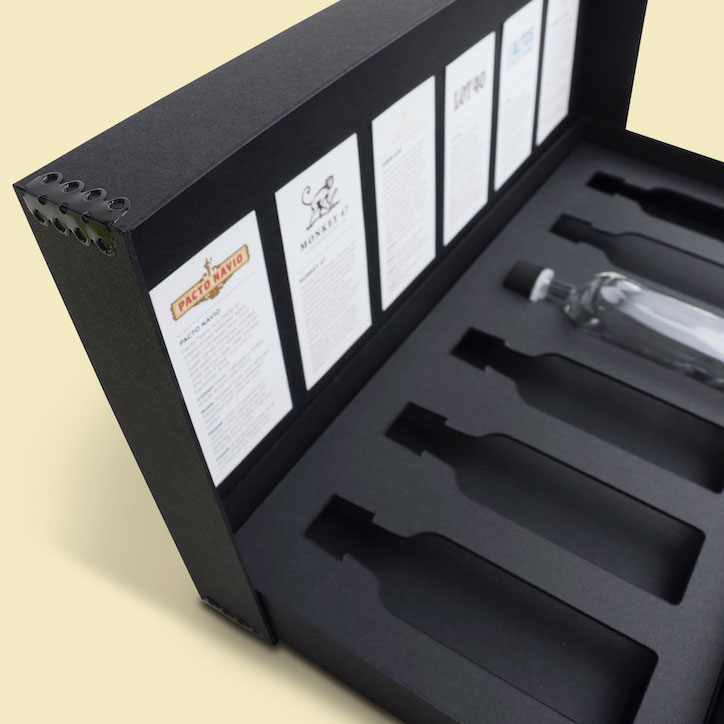 Metal edge box & lid gin sampler for your next product promotion. Call Trusty now!