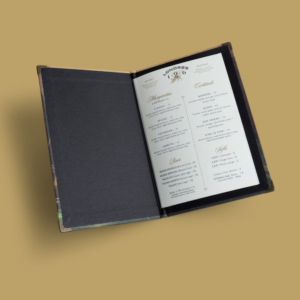 Bespoke menu cover