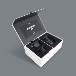 Custom made luxury branded product presentation boxes, magnetic closure boxes, luxury gift boxes, real estate settlement boxes. Designed and built by Trusty Boxes, Sydney, Australia.