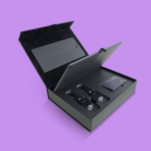Custom made luxury branded product packaging, magnetic closure boxes, luxury gift boxes, real estate settlement boxes. Designed and built by Trusty Boxes, Sydney, Australia.