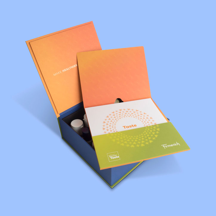 Firmenich Taste product presentation box